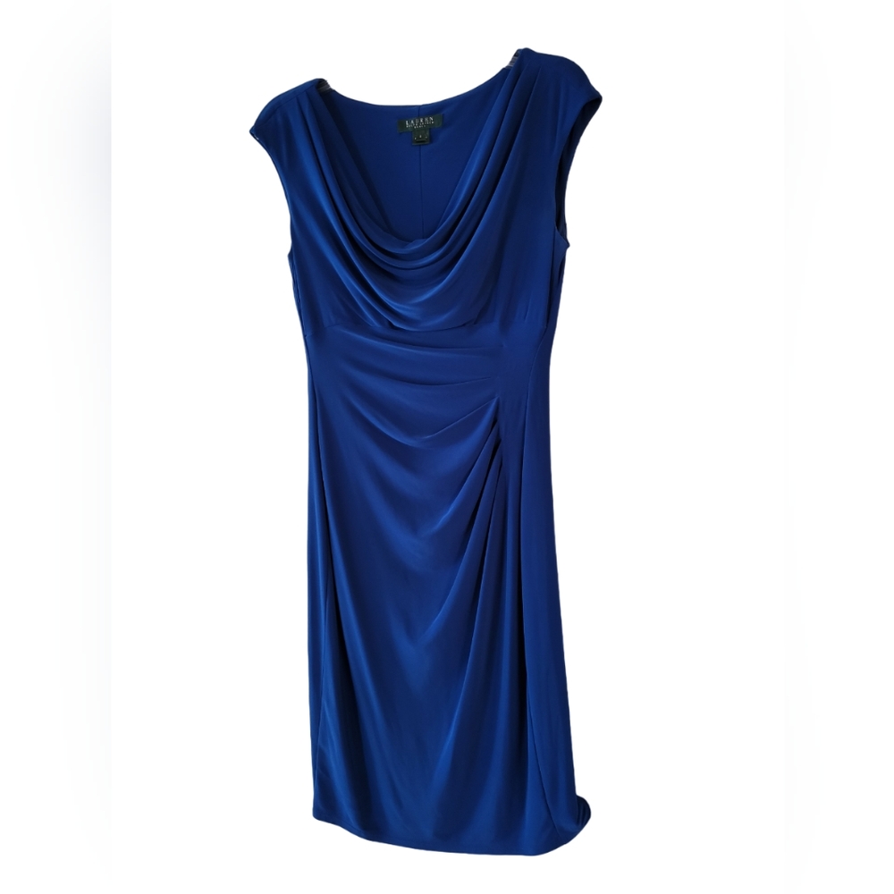 LAUREN by Ralph Lauren Scoop Neck Dress Size 6 in Royal Blue
